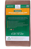 WHITEDUCK Canvas Tarp 18 oz. Heavy Duty Waterproof UV Resistant, Rustproof Grommets, Industrial & Commercial Use Cloth Tarp (Cut Size: 12'x24', Finished Size: 11 6" x23 6 , Brown)