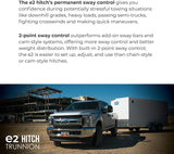 Fastway e2 2-Point Sway Control Trunnion Hitch, 92-00-1033, 10,000 Lbs Trailer Weight Rating, 1,000 Lbs Tongue Weight Rating, Weight Distribution Kit Does NOT Include Hitch Shank Or Ball
