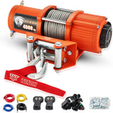 TYT 12V Electric 4500 lb ATV/UTV Winch Kit, Off-Road Waterproof Steel Cable Winch for Towing UTV/ATV Trailer Car, Complete Winch Kit with 2 Wireless Remote and Wired Handle