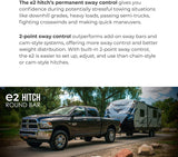 Fastway e2 2-Point Sway Control Round Bar Hitch, 94-00-1033, 10,000 Lbs Trailer Weight Rating, 1,000 Lbs Tongue Weight Rating, Weight Distribution Kit Does NOT Include Hitch Shank Or Ball
