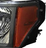DNA Motoring HL-OH-F1509-BK-AM Pair of Black Amber Headlights Replacement Compatible with 09-14 F-150