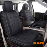 LUCKYMAN CLUB D01-ZGJ Ram Seat Covers, Fit for 2007-2022 Ram 1500 2500 3500 Crew Quad Double Regular Mega Cab with Center Console Cover(Black 2 pcs)