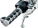 Kuryakyn 6212 Premium ISO Handlebar Grips with Standard Throttle Boss for Dual Cable Throttle Control: 1982-2019 Harley-Davidson Motorcycles, Chrome, 1 Pair