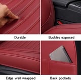 Isen-CoverAuto Full Coverage Faux Leather Car Seat Covers Universal Fit for Cars SUVs Trucks, Auto Car Seat Covers in Automotive Interior Accessories Vehicle Car Seat Cushions Full Set (Burgundy)
