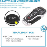 Keyless2Go Replacement for 5 Button Ford Proximity Smart Key for Ford M3N-A2C31243300 164-R8117-2 Pack