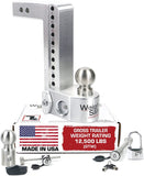 Weigh Safe WS10-2-SET Aluminum Adjustable 10" Drop, Stainless Steel Balls for 2" Receiver 12,500 GTW