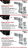 Weigh Safe WS10-2-SET Aluminum Adjustable 10" Drop, Stainless Steel Balls for 2" Receiver 12,500 GTW