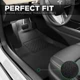Tesla Model 3 Floor Mat - Fits 2021 2022 21 22 Ultimate All Weather & All Season Waterproof 3D Floor Liner - Full Set Front, Rear, Trunk, Frunk Storage……