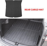 Xipoo Fit Tesla Model Y Frunk Mat Trunk Liner Floor Mats TPE Cargo Mat Backrest Mat for 2022 2021 2020 Tesla Model Y 5 Seater Accessories (Set of 9 Mats)