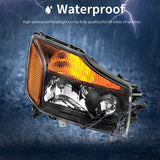 AUTOSAVER88 Headlight Assembly Compatible with 2004-2015 Titan / 2005-2007 Armada Black Housing with Amber Reflector(Driver and Passenger Side)