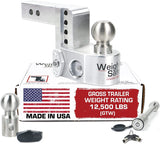 Weigh Safe WS10-2-SET Aluminum Adjustable 10" Drop, Stainless Steel Balls for 2" Receiver 12,500 GTW