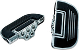 Kuryakyn 4357 Motorcycle Foot Control Component: Ribbed Folding Boards for Driver or Passenger Floorboards, Wrinkle Black, 1 Pair