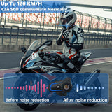 Motorcycle Helmet Bluetooth Headset, 2400m 4 Riders Group intercom Communication System, Waterproof/Hands-Free,GPS,Noise Reduction,Big Button(Set) (Blue and Gray, 2pack)
