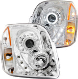 Anzo USA 111147 GMC Yukon Projector Halo Chrome Clear Amber Headlight Assembly - (Sold in Pairs)