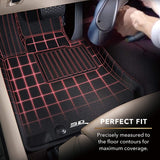 3D MAXpider Complete Set Custom Fit All-Weather Floor Mat for Select Toyota Tacoma Models - Kagu Rubber (Black)