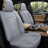 AOOG Leather Car Seat Covers, Leatherette Automotive Seat Covers for Cars SUV Pick-up Truck, Non-Slip Vehicle Car Seat Covers Universal Fit Set for Auto Interior Accessories, Full Set, Beige