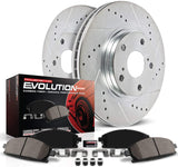 Power Stop K5984 Rear Z23 Carbon Fiber Brake Pads with Drilled & Slotted Brake Rotors Kit