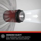 K&N Universal Air Intake System: High Performance, Premium, Guarentted to Increase Horespower: Filter Height: 4.875 In, Shape: Round Reverse Tapered, RC-5052AR