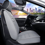 Sanwom Leather Car Seat Covers 2 PCS Front, Universal Automotive Vehicle Seat Covers, Waterproof Vehicle Seat Covers for Most Sedan SUV Pick-up Truck, Gray