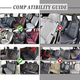 Sanwom Car Seat Covers Full Set - Universal Leather Non-Slip Vehicle Cushion Cover - 5 Faux Automotive Cover for Jeep, Van, SUV, Pickup, Sedan, Truck, Black