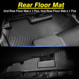 Cartist Custom Fit for Floor Mats 2018-2022 Chevrolet Traverse 8 Seats All Weather Floor Mat Heavy Duty Carpet Protection(Only fits with 2nd Row Bench seat)