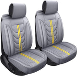 SPEED TREND Leather Car Seat Covers, Premium PU Leather & Universal Fit for Auto Interior Accessories, Automotive Vehicle Cushion Cover for Most Cars SUVs Trucks (ST-004 Front Pair, Black&RED)