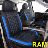 LUCKYMAN CLUB 81D-XFG Ram Seat Covers Full Set, Fit for Most of The 2006-2020 Ram 1500 2500 3500 Crew Cab& Quad Cab Truck, with Faux Leather (81XFG-Black)