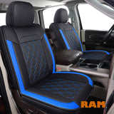 LUCKYMAN CLUB D01-ZGJ Ram Seat Covers, Fit for 2007-2022 Ram 1500 2500 3500 Crew Quad Double Regular Mega Cab with Center Console Cover(Black 2 pcs)