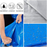 Blue Tarp, Tarps Heavy Duty Waterproof, Waterproof Plastic Poly 16 Mil Thick Tarpaulin with Metal Grommets Every 19.5 Inches - Emergency Rain Shelter, Outdoor Cover, and Camping Use 20x30