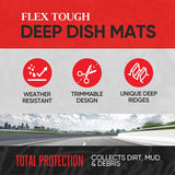 Motor Trend Original FlexTough Gray Rubber Car Floor Mats with Trunk Cargo Liner - All Weather Automotive Floor Mats, Heavy Duty Trim to Fit Design, Floor Liners for Cars Truck Van SUV