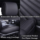 2 Front Seat Covers 2009-2022 Ford F150 Truck Seat Covers Waterproof Leather Seat Protectors Custom Fit for 2017-2022 F250 F350 F450(2 PCS Front, Black)