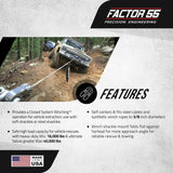Factor 55 FlatLink E Expert -  WLL 16,000 lbs. Capacity – Heavy-Duty, Portable Vehicle Recovery Tow Winch: Closed System Winching Operation