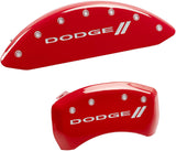 MGP Caliper Covers 12162SDD3RD Red Brake Covers Fits 2011-2020 Dodge Charger/Challenger (Dual Piston Front Caliper) Engraved with Dodge // (Front/Rear Covers; Set of 4)