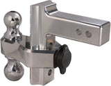 Trimax TRZ6AL 6" Premium Aluminum Adjustable Hitch with Dual Hitch Ball and T3 Receiver Lock