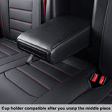 LUCKYMAN CLUB Custom Fit Seat Covers for 2015-2022 F150 Crew Cab, and 2017-2022 F250 F350 Crew Cab with Waterproof Faux Leather (Black & Red)