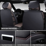 SPEED TREND Leather Car Seat Covers, Premium PU Leather & Universal Fit for Auto Interior Accessories, Automotive Vehicle Cushion Cover for Most Cars SUVs Trucks (ST-004 Front Pair, Black&RED)