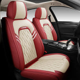 Zrona03 Leather Car Seat Covers for 5 Passenger Cars, Faux Leatherette Automotive Vehicle Cushions Covers, SUV Universal Fit Set for Auto Interior Accessories (Tiffany Blue & White)