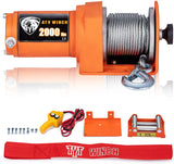 TYT 12V Electric 4500 lb ATV/UTV Winch Kit, Off-Road Waterproof Steel Cable Winch for Towing UTV/ATV Trailer Car, Complete Winch Kit with 2 Wireless Remote and Wired Handle