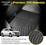 Cartist Custom Fit for Floor Mats 2018-2022 Chevrolet Traverse 8 Seats All Weather Floor Mat Heavy Duty Carpet Protection(Only fits with 2nd Row Bench seat)