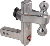 Trimax TRZ8AL 8" Premium Aluminum Adjustable Hitch with Dual Hitch Ball and T3 Receiver Lock, Polished Aluminum