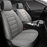 Sanwom Leather Car Seat Covers 2 PCS Front, Universal Automotive Vehicle Seat Covers, Waterproof Vehicle Seat Covers for Most Sedan SUV Pick-up Truck, Gray