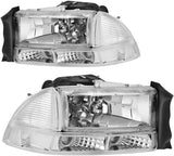 AUTOSAVER88 Headlight Assembly Compatible with 1998 1999 2000 2001 2002 2003 2004 Dodge Dakota 98-03 Dodge Durango Headlamp Replacement Clear Lens