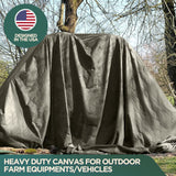 Heavy Duty Waterproof Canvas Tarp by CCS CHICAGO CANVAS & SUPPLY – Extra Durable Multipurpose Camping Tarp Cover with Rustproof Grommets for Industrial & Commercial Use, Olive Drab, 12 by 24 Feet