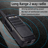 Retevis RT17 Walkie Talkies Long Range, Durable 2 Way Radios with Headset, Rechargeable Two Way Radio with USB Charging Base,Portable for Adults School Police Business Warehouse Construction(6 Pack)