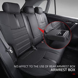 Xipoo Fit Toyota RAV4 Seat Covers Front and Rear PU Leather Seat Covers for Toyota Rav4 2019 2020 2021 2022 Accessories (2019-2022 RAV4 Hybrid XSE, Black)
