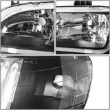 DNA Motoring HL-LB-HA98-BK-AB Black Headlights With LED DRL Bar Replacement For 98-02 Accord