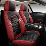 Zrona03 Leather Car Seat Covers for 5 Passenger Cars, Faux Leatherette Automotive Vehicle Cushions Covers, SUV Universal Fit Set for Auto Interior Accessories (Tiffany Blue & White)