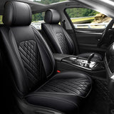 FREESOO Car Seat Cover Full Set, Leather Seat Covers Auto Accessories Waterproof Universal Fit for 5 Seats Sedan SUV Pick-up Truck (Beige 13)