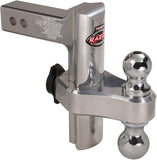 Trimax TRZ8AL 8" Premium Aluminum Adjustable Hitch with Dual Hitch Ball and T3 Receiver Lock, Polished Aluminum