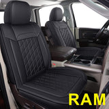 LUCKYMAN CLUB 81D-XFG Ram Seat Covers Full Set, Fit for Most of The 2006-2020 Ram 1500 2500 3500 Crew Cab& Quad Cab Truck, with Faux Leather (81XFG-Black)